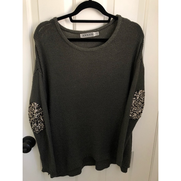 Rehab Green Sequin Arm Sweater - Picture 1 of 2